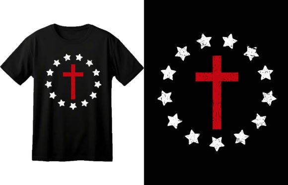 13 Stars Betsy Ross Christian Cross Art: Graphics for T-Shirt Designs