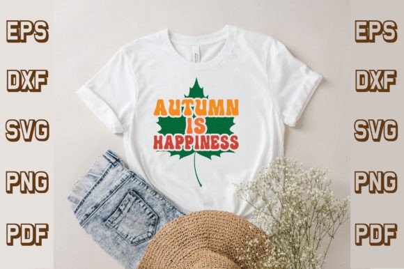 Autumn is Happiness SVG: Retro Graphics for T-Shirt Designs