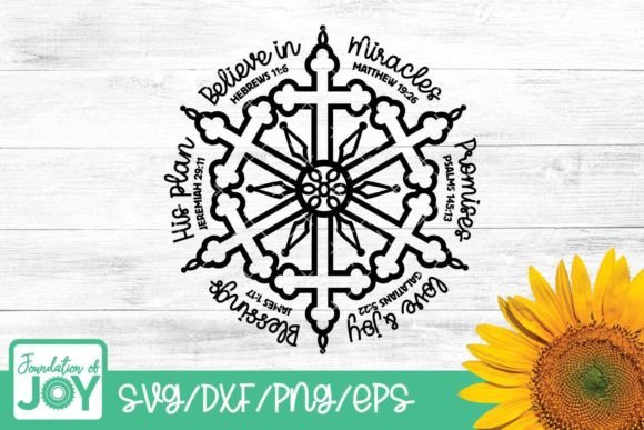 Christian Snowflake Svg: Graphics for T-Shirt Designs