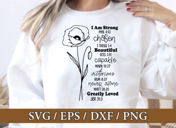 I Am Strong SVG: Faith Graphics for T-Shirt Designs