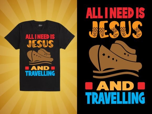Jesus and Travelling Tshirt - 67 Graphics & Print Templates