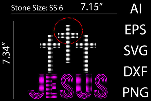 Jesus Rhinestone Graphics & Print Templates