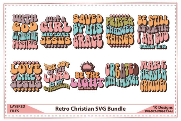 Retro Christian SVG Bundle: Graphics for T-Shirt Designs