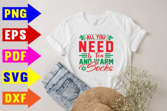 Tea & Socks SVG: Cozy Graphics for T-Shirt Designs
